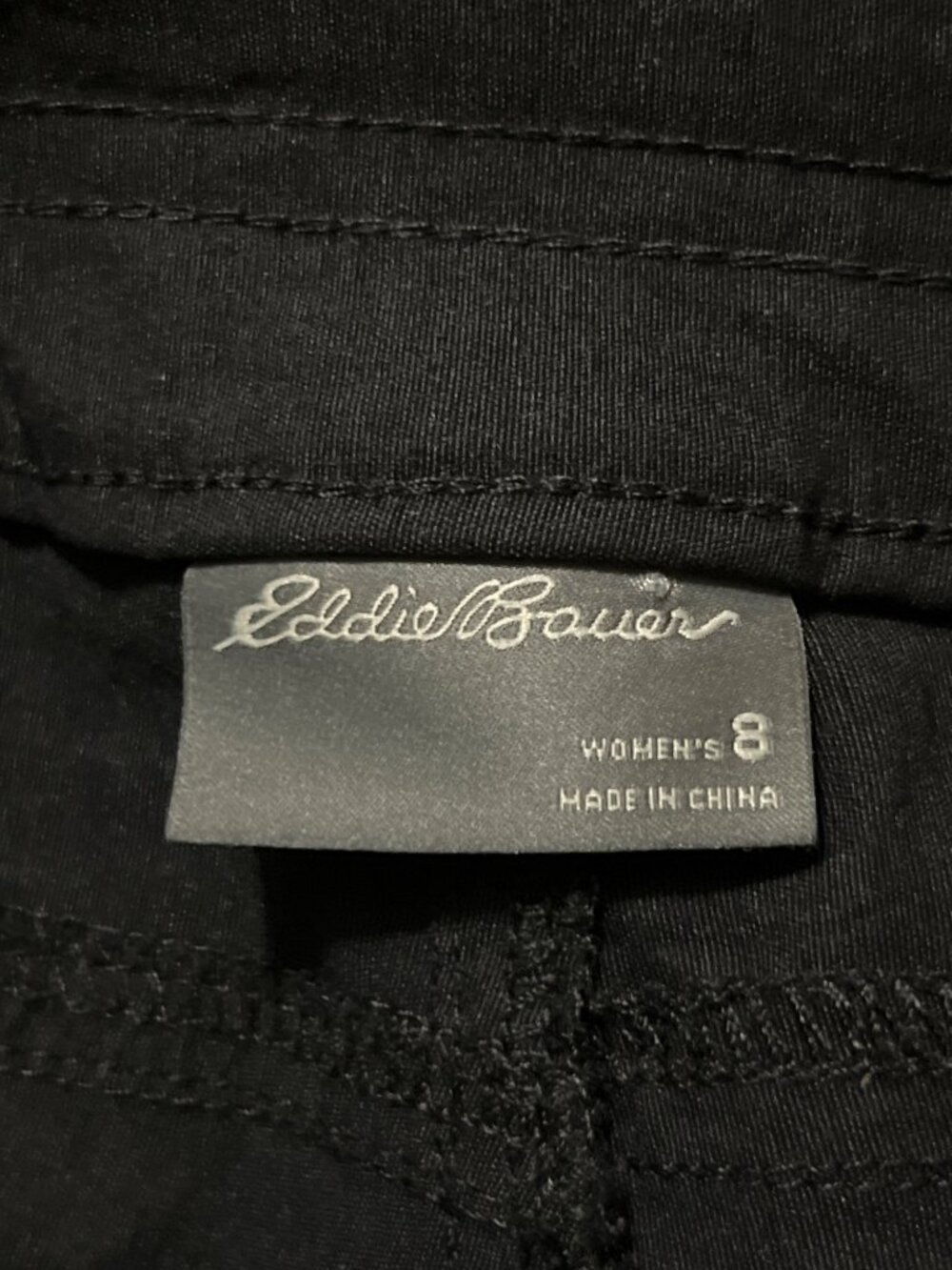 Eddie Bauer Womens 8 Black Cargo Capri Pants Outdoor Hiking Casual Stretch - Picture 7 of 15